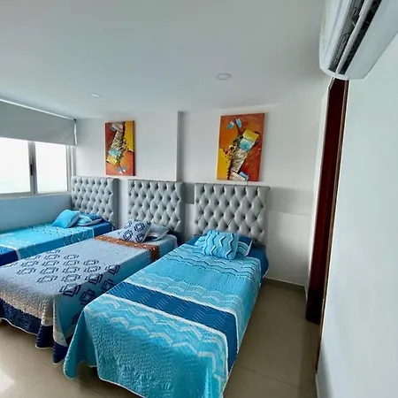 Apartamento Al-4 Frente Al Mar Con Balcon Aire Acondicionado Y Wifi Cartagena