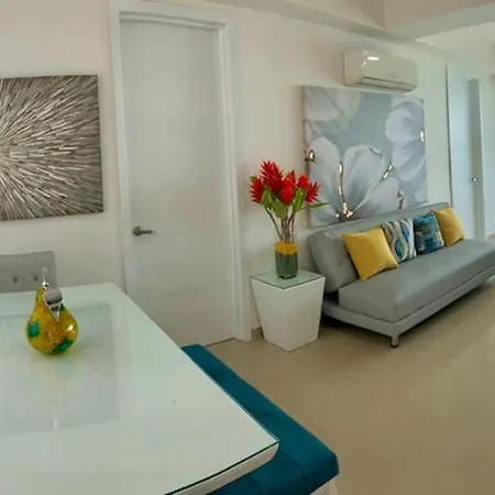 Apartamento Al-4 Frente Al Mar Con Balcon Aire Acondicionado Y Wifi Cartagena